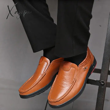 New Men Shoes Formal Casual Leather Slip-On Wear-Resistant Comfortable Breathable Loafers Zapatos